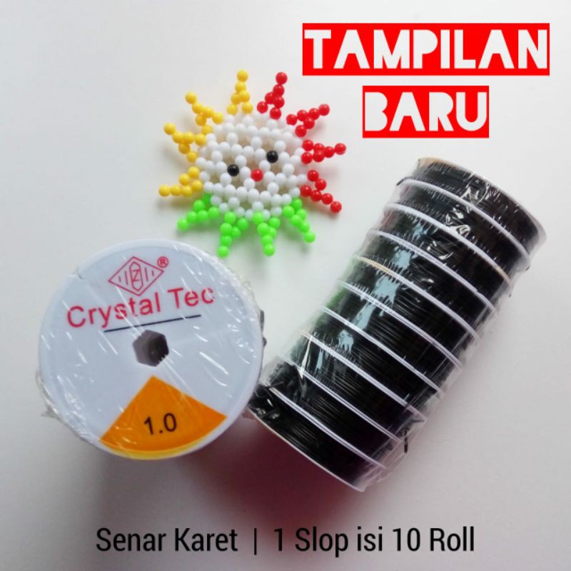 Senar Karet 1.0 Crystal Tec Senar Hitam Elastis 1 slop isi 10 pcs