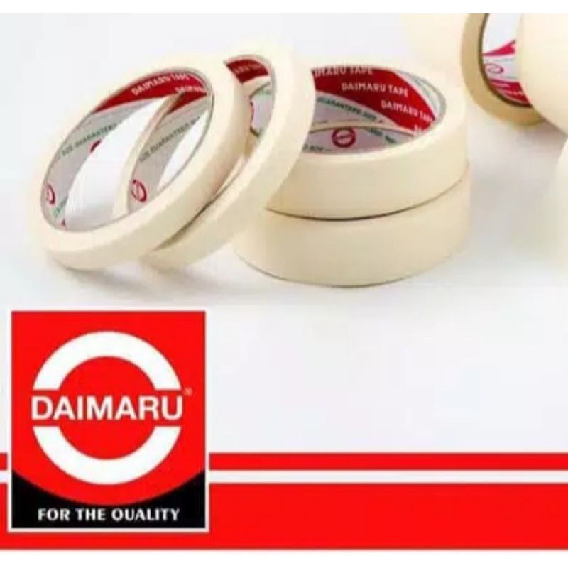 

Masking Tape Lakban Kertas 12mm x 21 M atau 1/2 inch panjang 21 mtr Cream DAIMARU