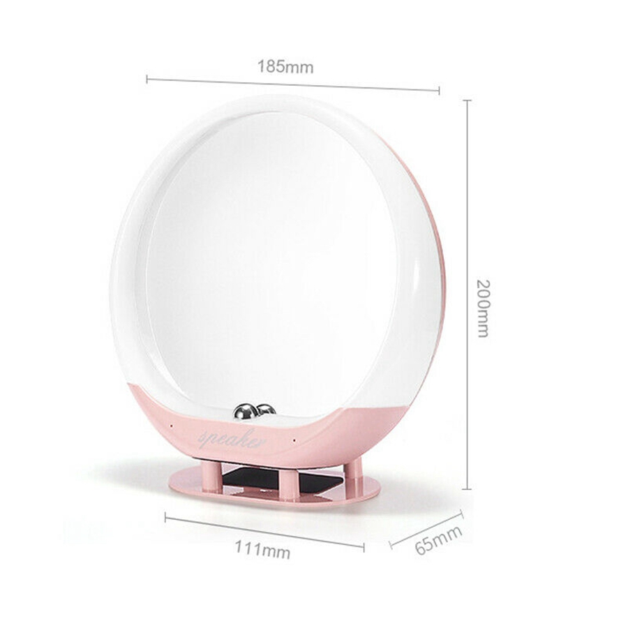 Makeup Vanity Mirror With Lights And Bluetooth Speakers Usb Rechargeable Led Makeup Mirror Speaker With Remoter Pink Shopee Indonesia