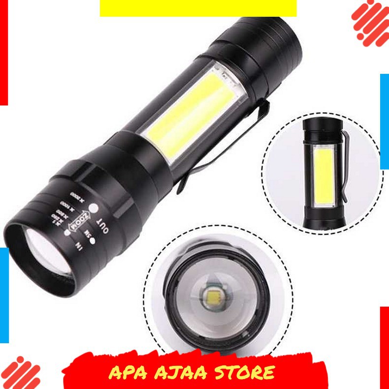 Paling Dicari ! Albinaly Senter LED USB Rechargeable XML-T6 + COB - 1907