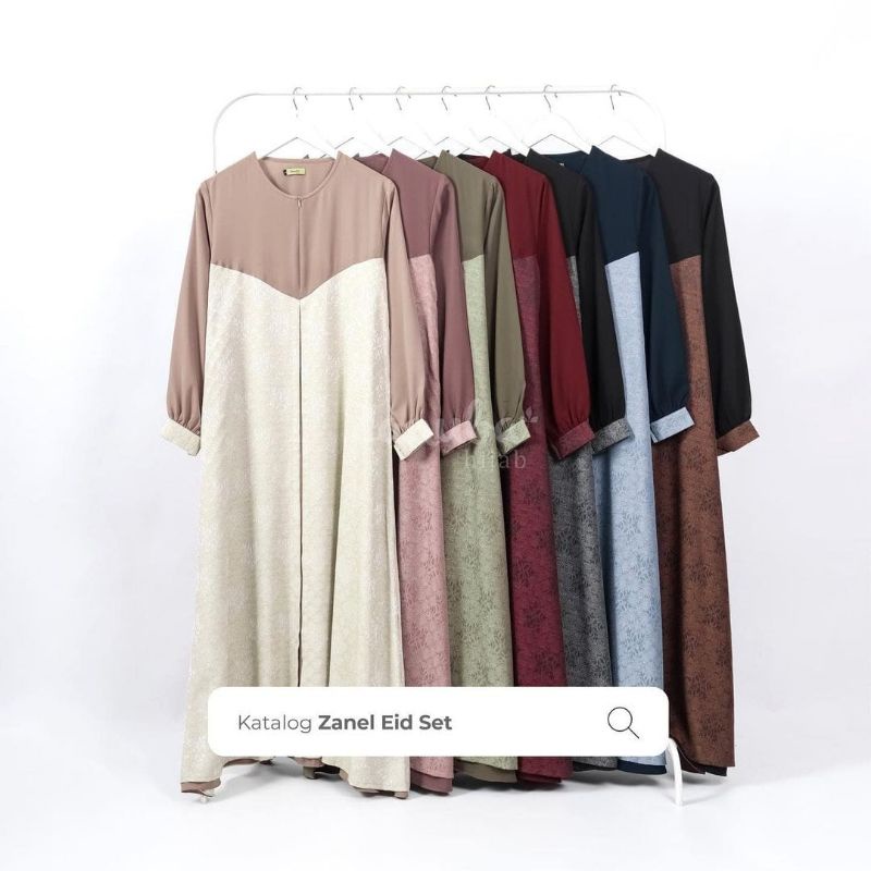 Sarimbit couple gamis kemko Zanel Ied Series ORI by Zanuba hijab