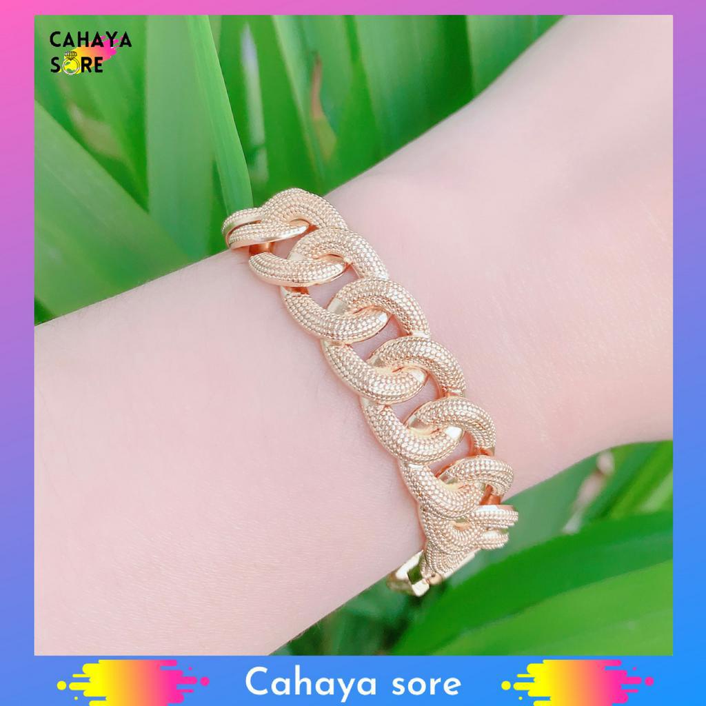 Gelang Xuping Gold Gelang Tangan Dewasa Rantai Permata Cantik G88