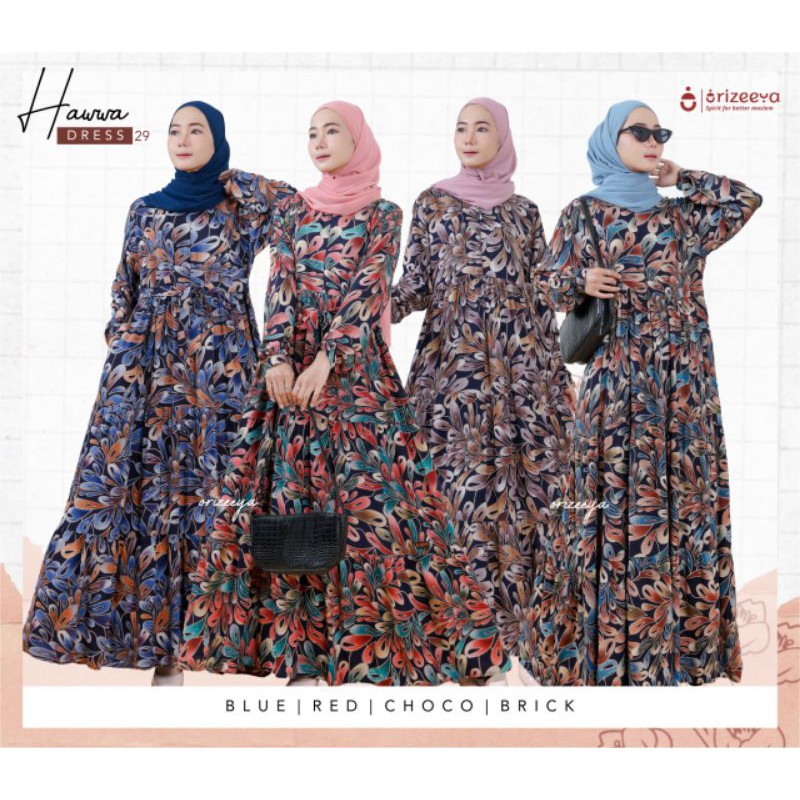Dress orizeeya dress motif kekinian dress remaja Hawwa Dress 29