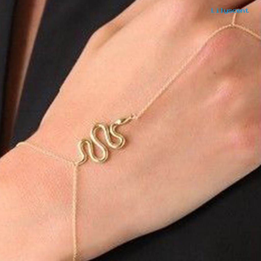 Ls Gelang Cincin Jari Wanita Desain Ular Bahan Alloy Adjustable Untuk Pesta