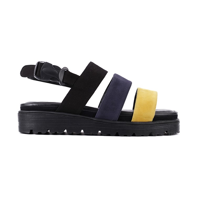 Snazzy Navy | Sandal Slide Platform Simpel Wanita Cewek Women Sandals Footwear | FORIND x Favshoes