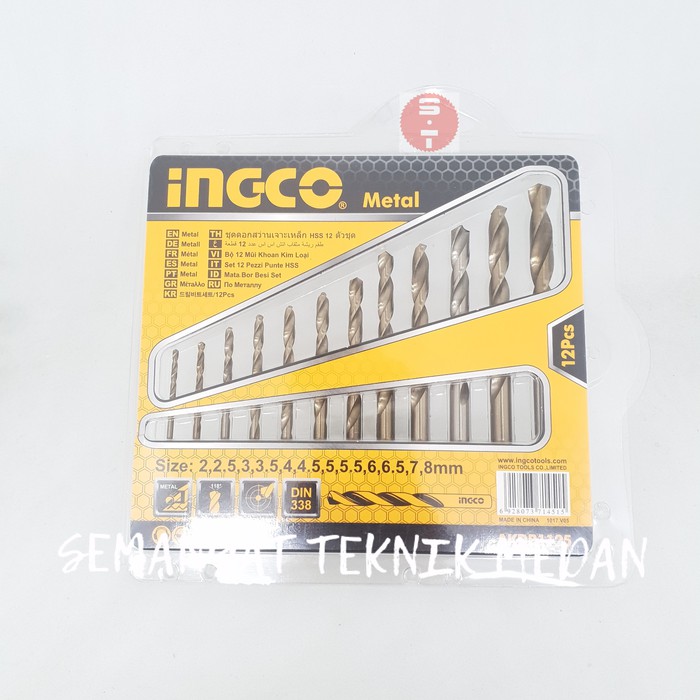 MATA BOR SET BESI METAL KAYU SET 12pcs 12 pcs INGCO