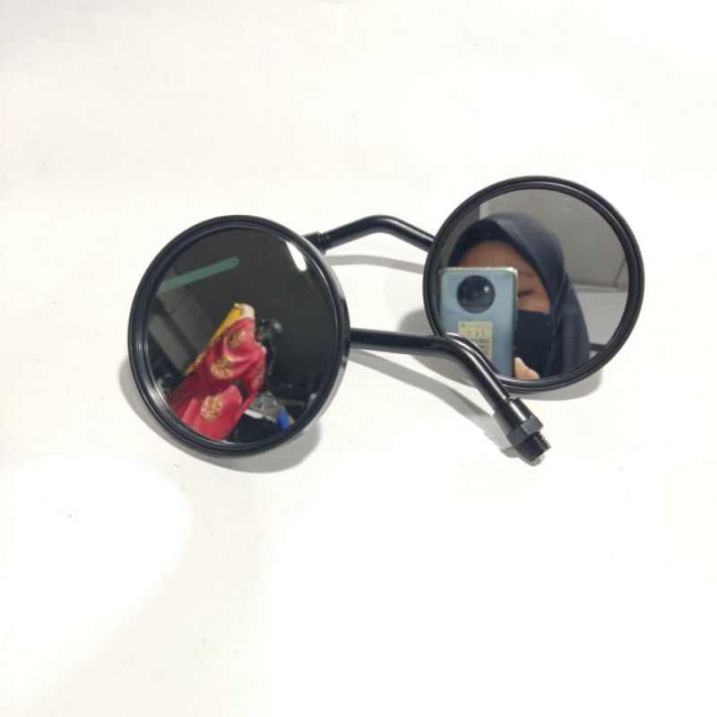 Spion fino bulat besi vespa mini hitam