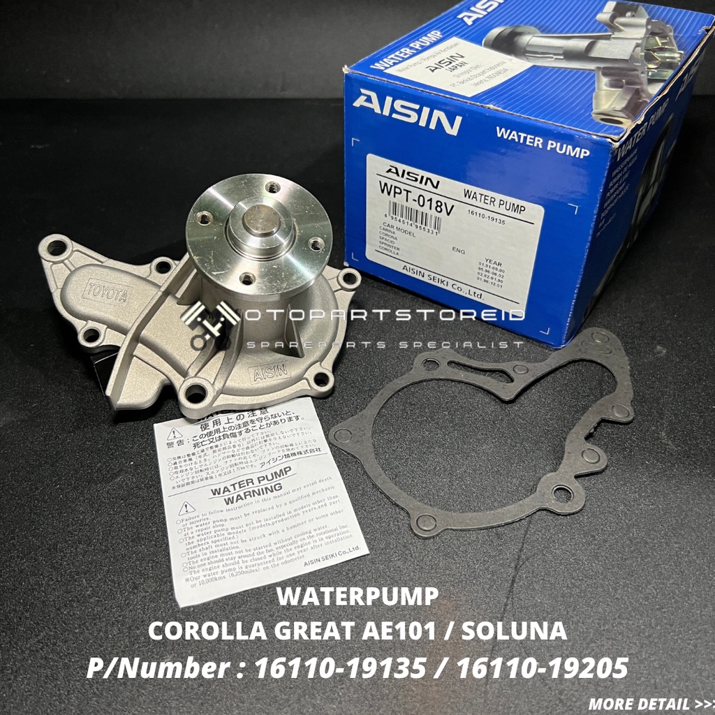 Jual WATER PUMP COROLLA GREAT AE101 SOLUNA AL50 AISIN TOYOTA Shopee