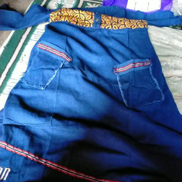 Kirana 2 Maxy Dress Jeans Wash Premium Fashion Wanita Solo Murah Mix Batik Bordir Asli