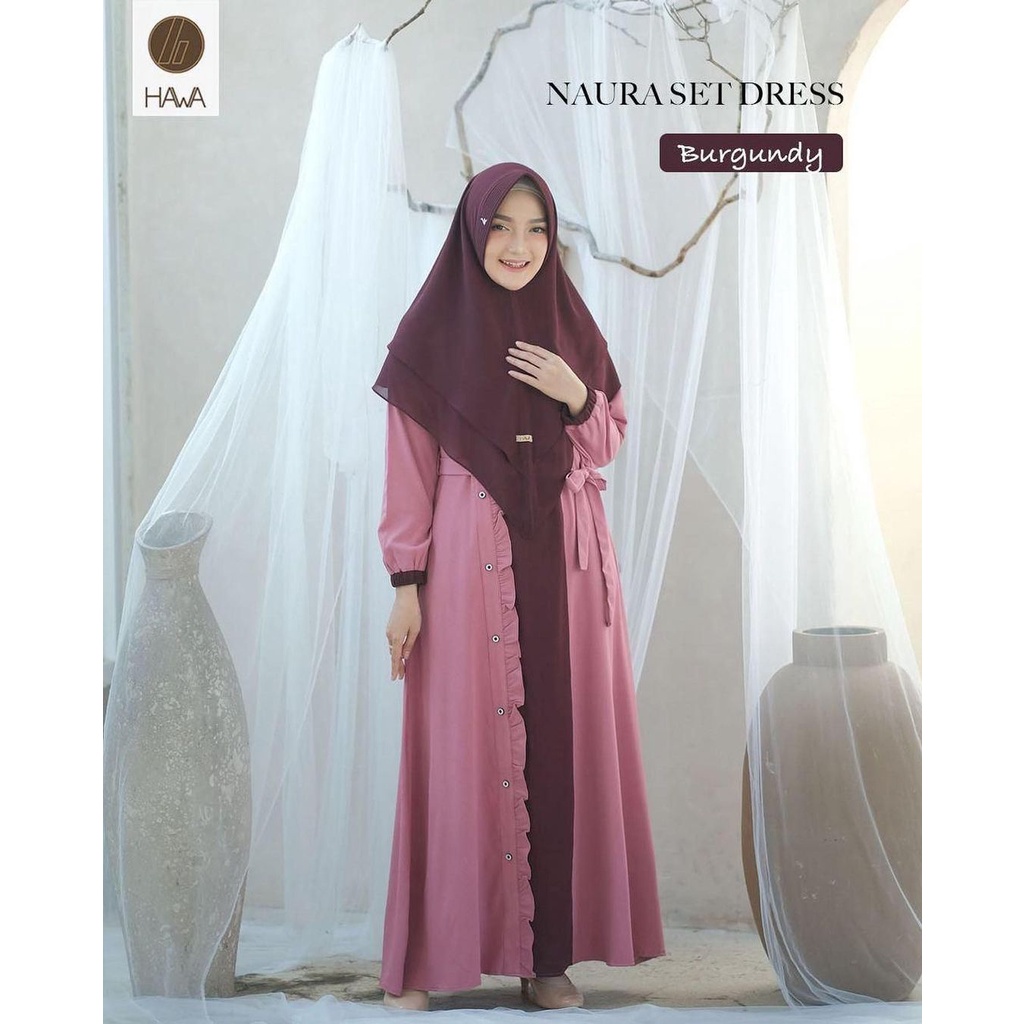 Terlaris Gamis Wanita Lengan Panjang Fashion Muslim Devi Fit  L-XL Lingkar Dada 100cm Panjang 130 CM