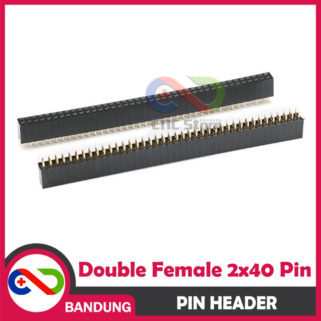 PIN HEADER STRIP FEMALE DOUBLE ROW 2X40 2.54MM BLACK HITAM