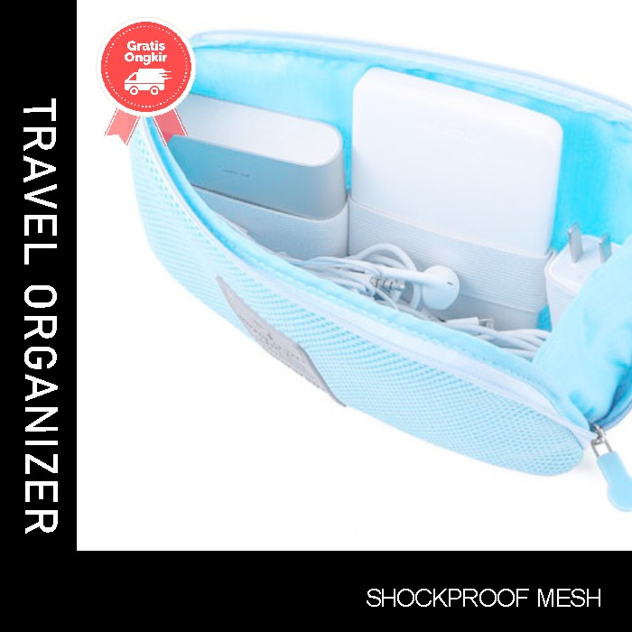 SHOCKPROOF MESH GADGET POUCH | TRAVEL POUCH | TRAVEL ORGANIZER | GADGET ORGANIZER