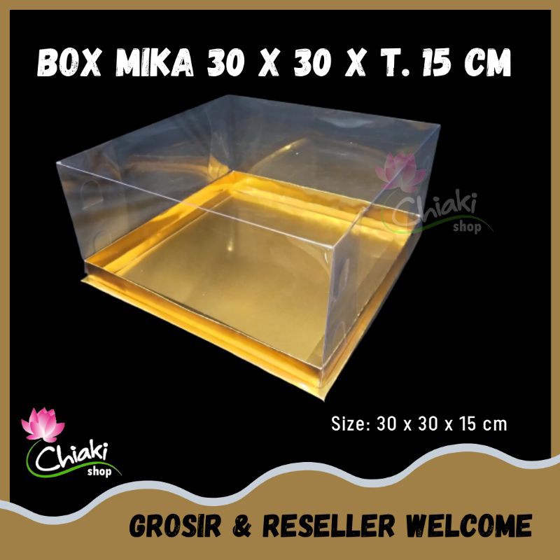 

Box Mika GOLD Uk 30 x 30 x T. 15 cm Cake Pudding Tart Dus Emas Karton Tebal CHIAKI