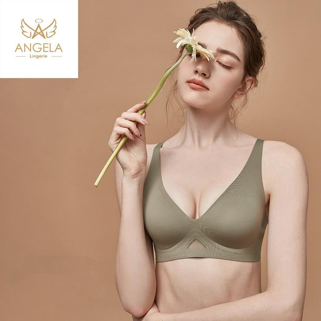 ANGELA PREMIUM JAPAN Bra BH Push Up Tanpa Kawat Wanita Bikini Sport Beha Lingerie Korea Fashion Bralette Remaja Perempuan Sexy Pakaian Dalam COD Renang Motif Cewek Pita Bunga Murah Lovey Tali Jumbo