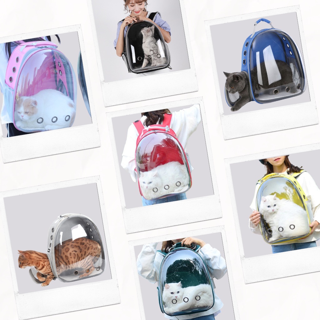 (BERGARANSI)Tas Astronot Kucing Anjing | Tas Transparan | Pet Cargo | Tas Anjing Kucing Murah | Tas Ransel Hewan atau Travel Bag Nyaman dan Anti Air Cat Bag Pet Bag