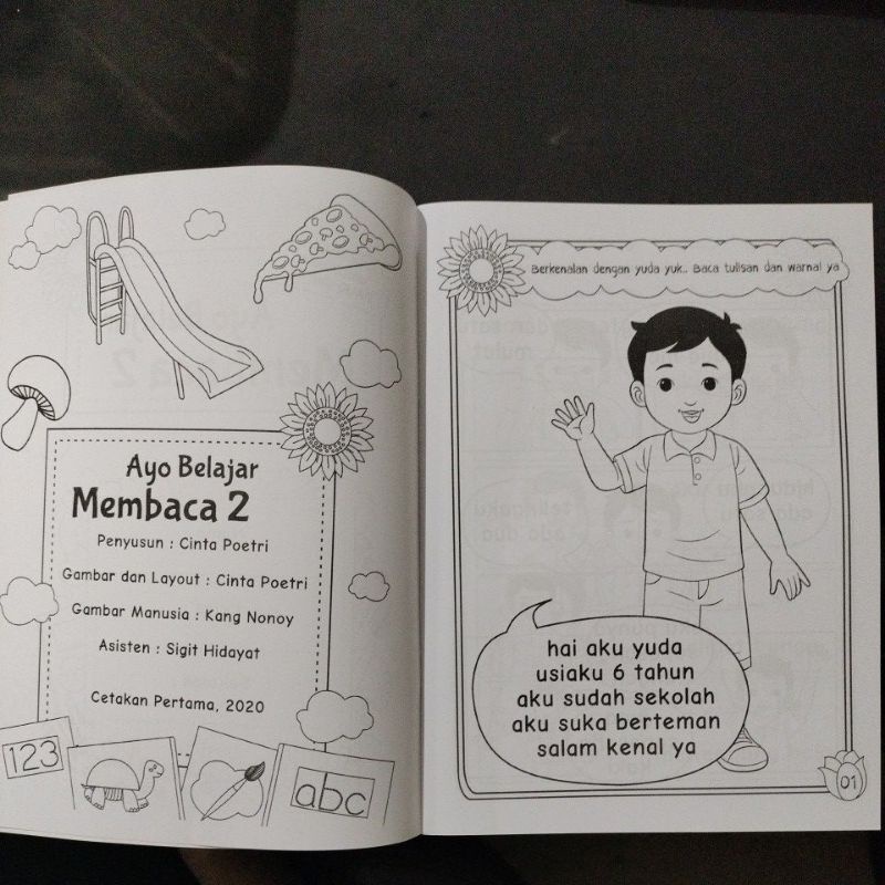 buku ayo belajar membaca 1&amp;2 38 halaman (19x27cm)