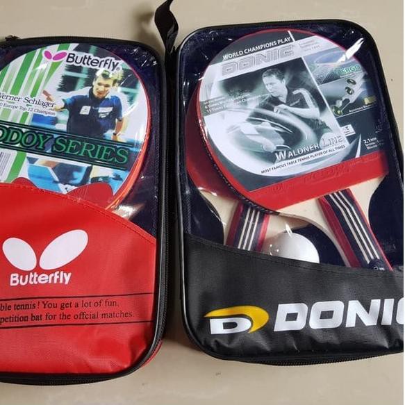 →qj BET PINGPONG BUTTERFLY /DONIC BET TENIS MEJA ISI 2 + TAS MERAH DAN BOLA ✱ ¡