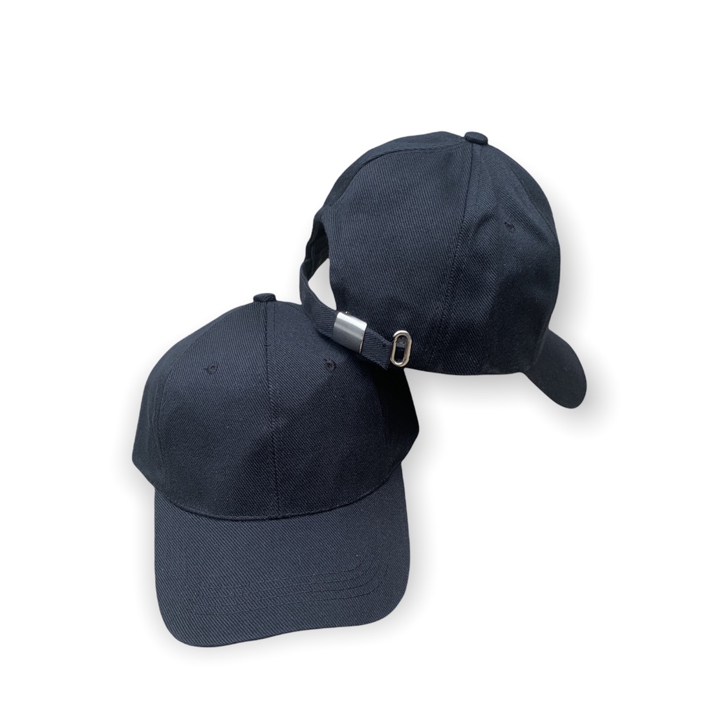 Topi baseball ediko bahan rafel premium pengait cakop besi pria wanita-Br cakop hitam