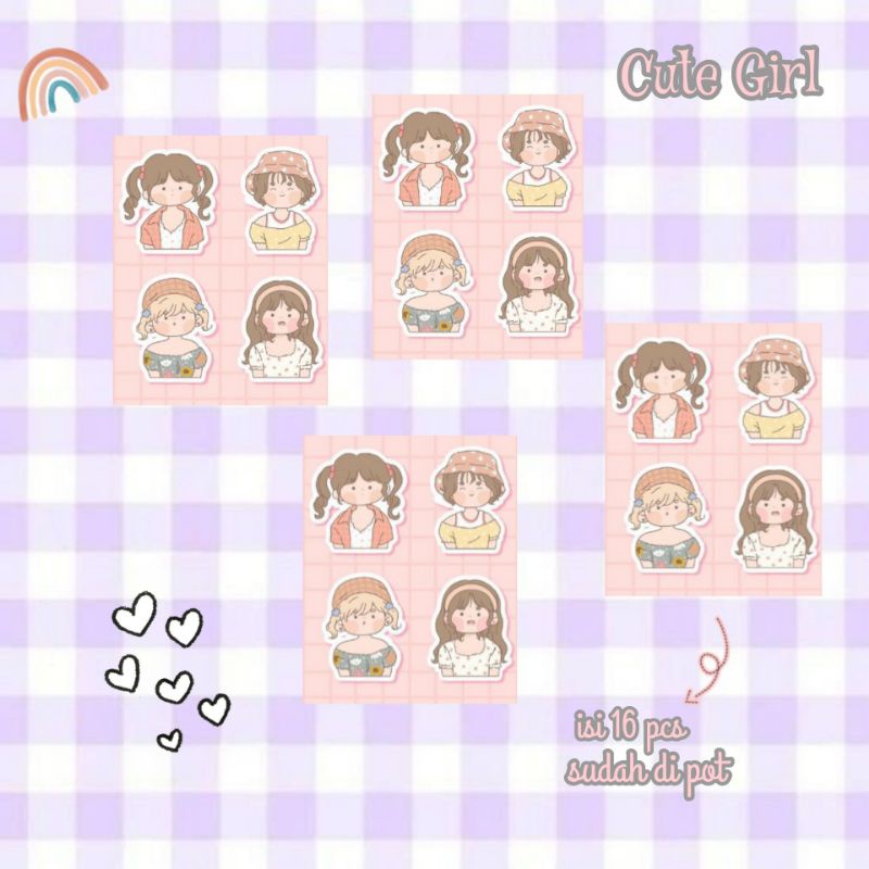 

STICKER cute girl AESTHETIC ( 16pcs )
