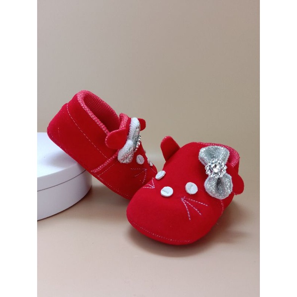 SEPATU BAYI PREWALKER PEREMPUAN USIA 0-12 BULAN / SEPATU BAYI MURAH - KUCING