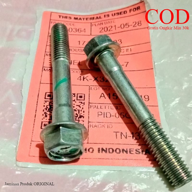 BAUT TOPI ORIGINAL FLANGE M8 X 55 KUNCI 12 BAJA