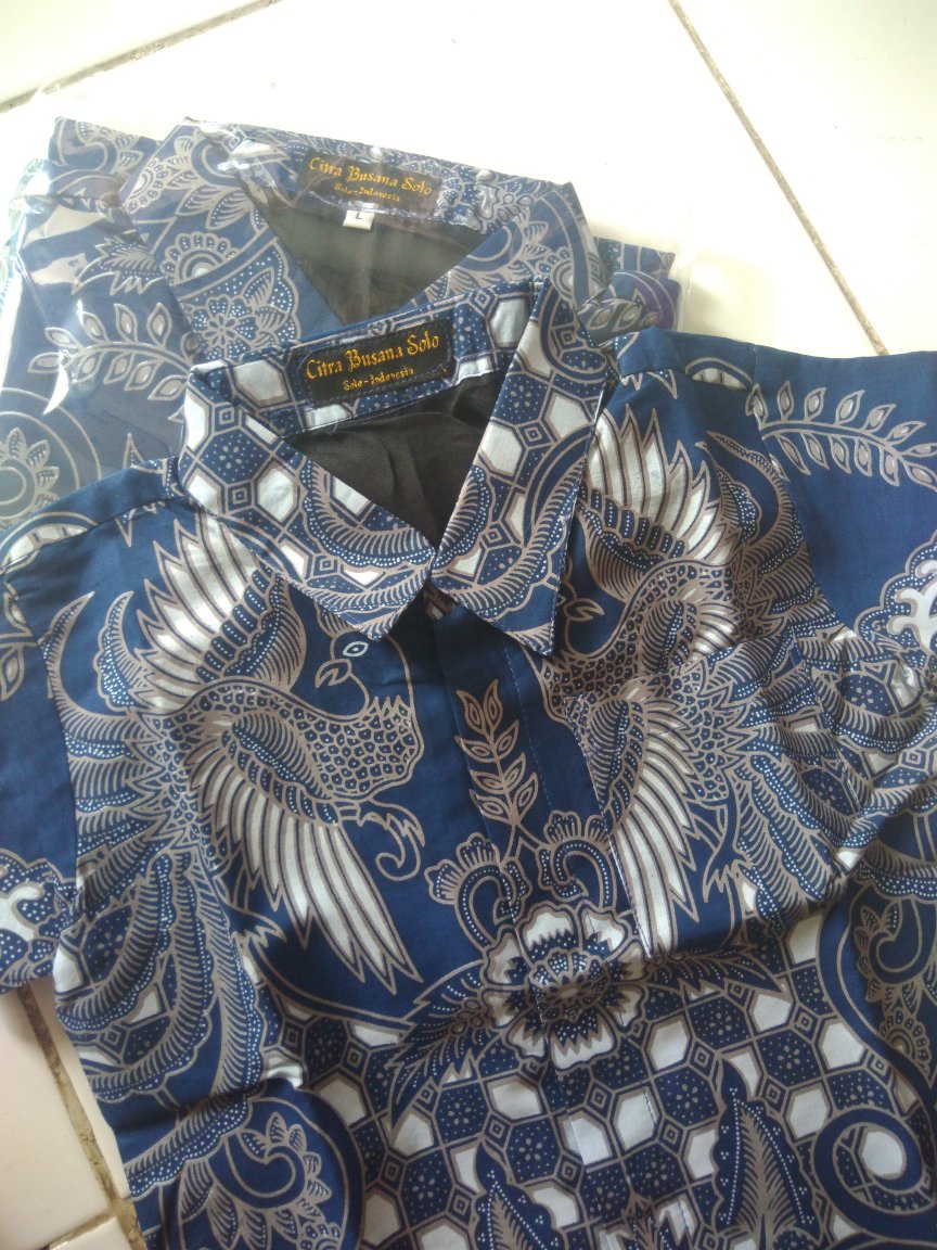 Peksi Dongker Kemeja Batik Pria Full Furing Katun Sragenan