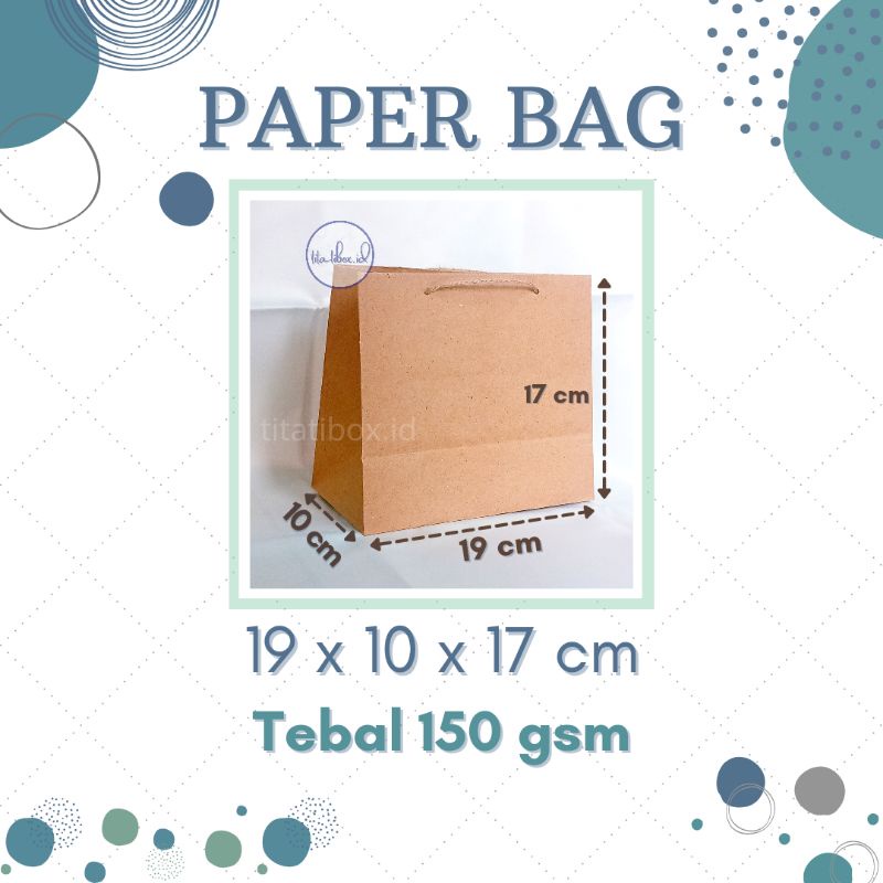 

Paper Bag 19x10x17 cm / Tebal 150gsm & 200gsm