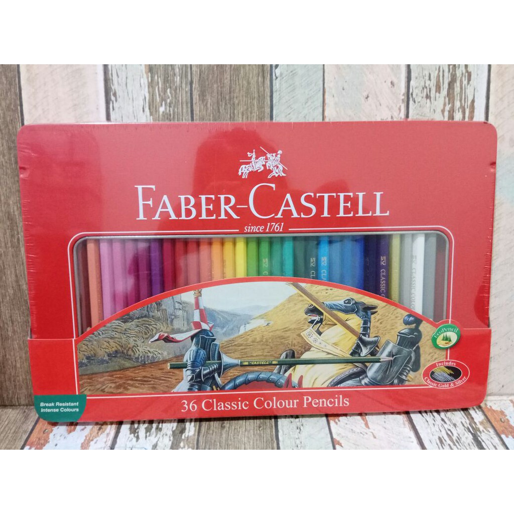 Pensil Warna Faber 36 Kaleng Classic Tin Case Shopee Indonesia