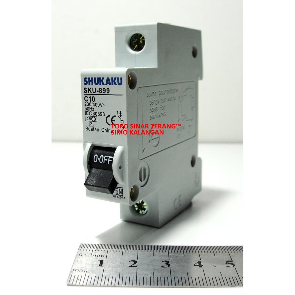 MCB SHUKAKU BIRU 10 Ampere 2200 Watt SNI I Stut Pemutus Arus Listrik C10 10A Bagus Aman Murah