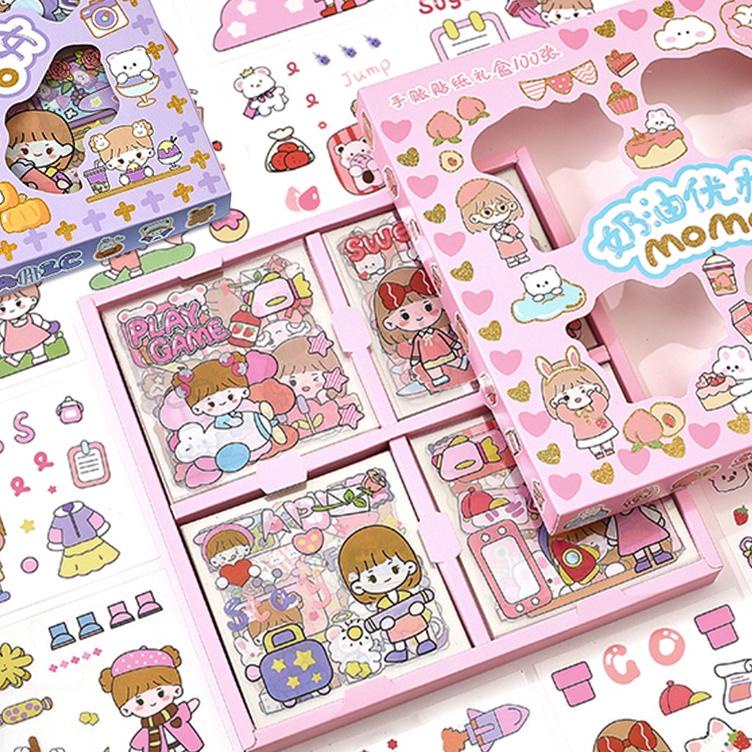 

⸨BaM♜⸩ ⭐️ 100 Lembar Stiker Motif Kartun Korea Lucu Anti Air Dekorasi DIY Handbook Scrapbook |Topcer