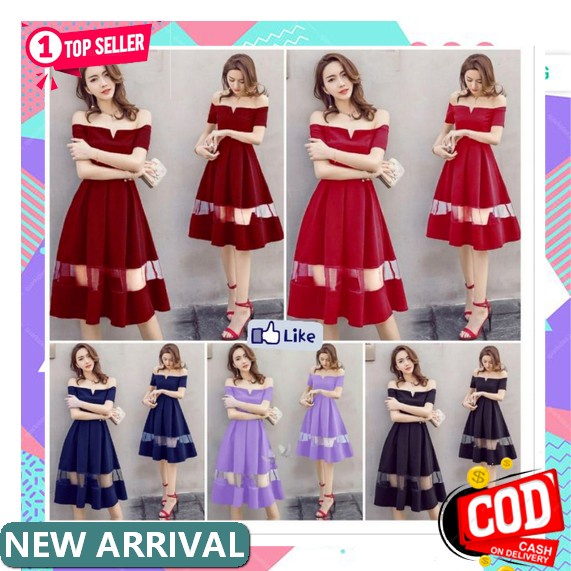 Zaza_Fashion Dress Wanita Gaya Korea 2022 Import Real Pict / Dress Wanita Korean Style Viora Dres Su