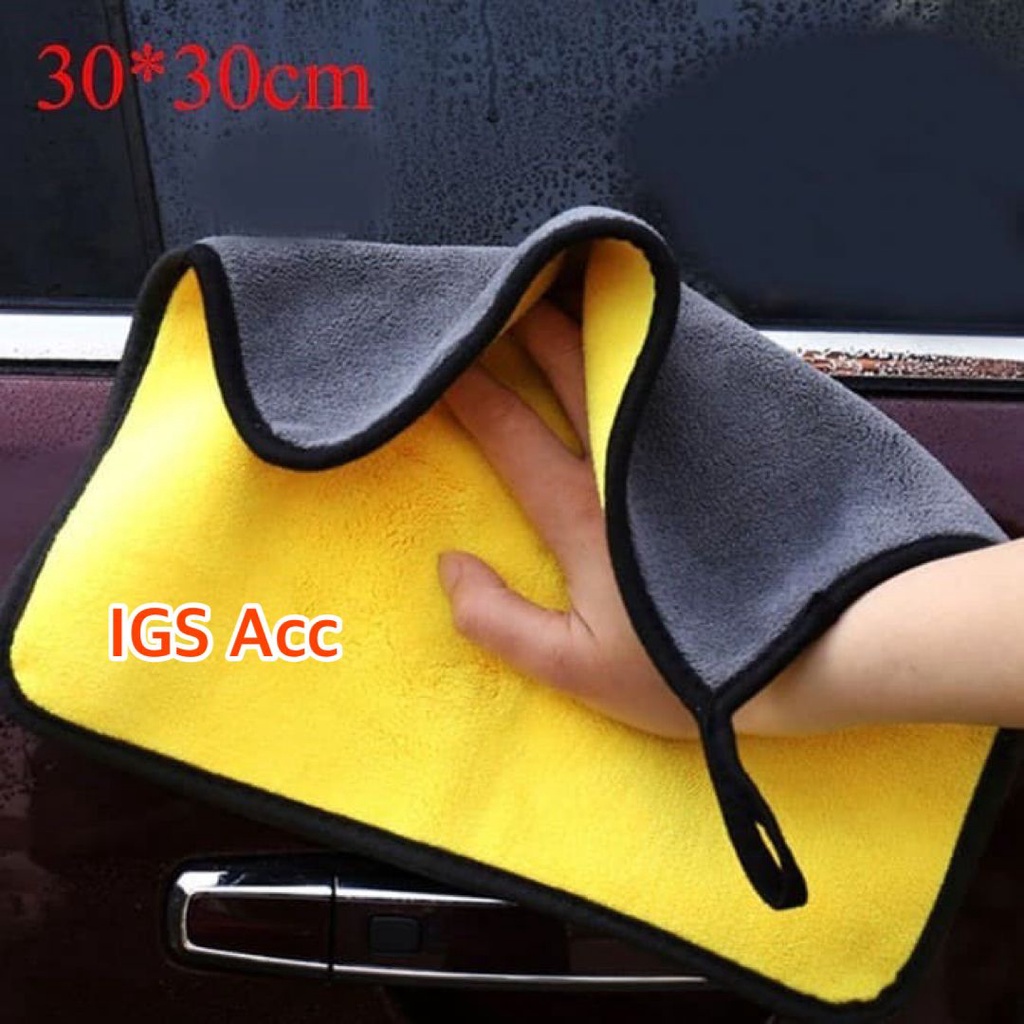 Kain Lap Microfiber 30X30cm Kain Lap Kuning Mobil Motor Serbaguna 2 Sisi Bisa Untuk Lap Kaca, Sofa, Meja, Kursi Dll