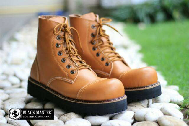 Sepatu Boots Safety Pria Black Master kulit Casual Kerja Touring Biker Formal Pria Underground