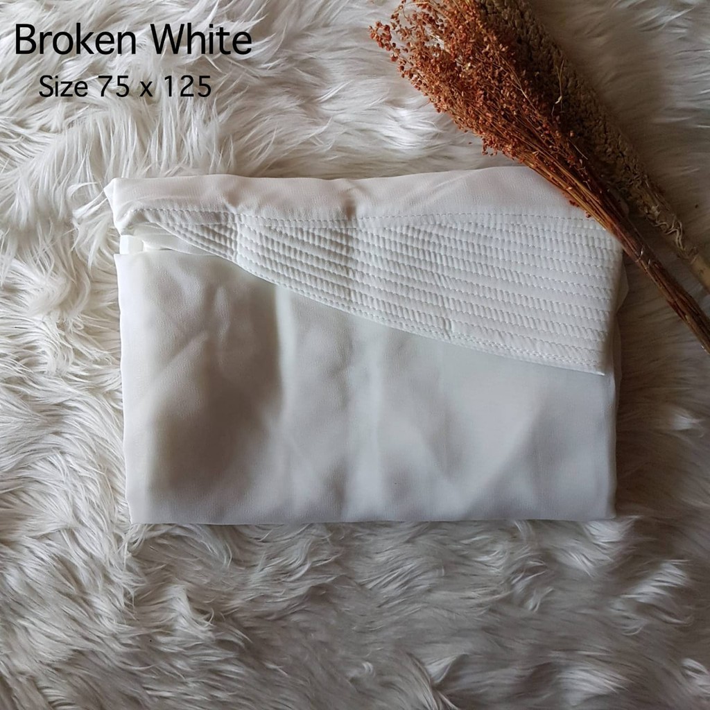 Hijab Jilbab Khimar Raudah Kancing-BROKEN WHITE