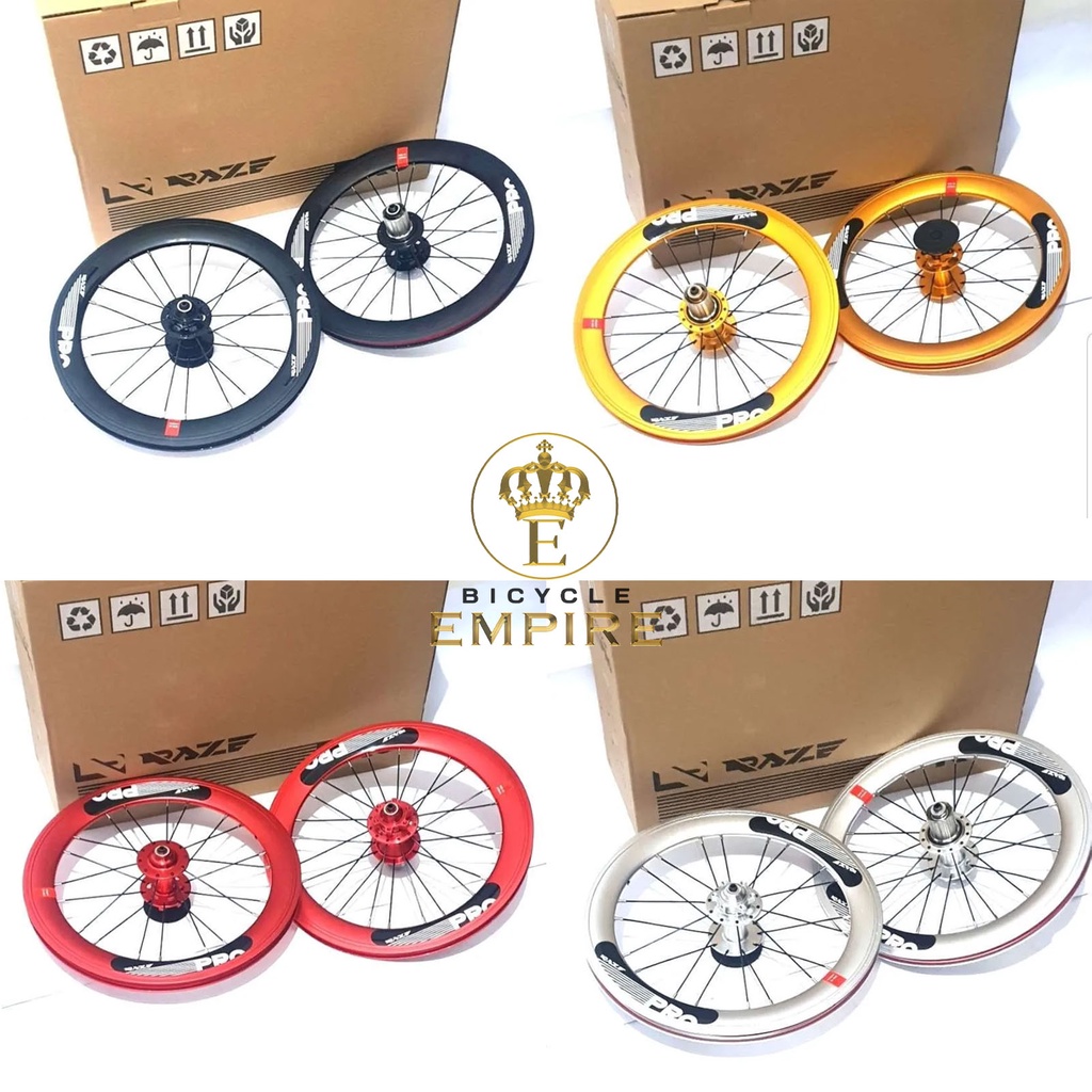 Wheelset Sepeda Lipat Raze Pro 16 Inch 349 Disc Brake 16+ 16 Plus Folding Bike Bicycle Empire