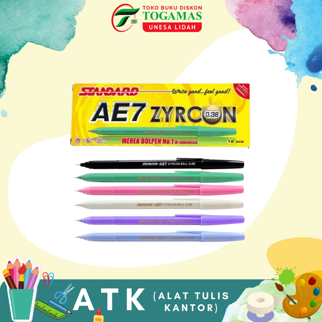 

BALLPEN ECER AE7 0.38 ZYRCON BALL STANDARD (HITAM) / READY STOCK