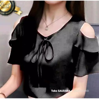 Jual Grosir baju murah(bisa cod)atasan wanita_size M.L.XL_blouse tangan