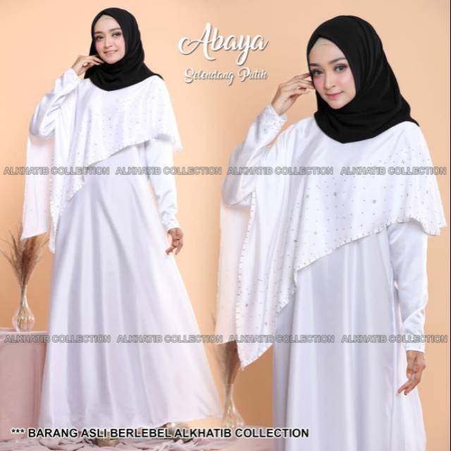 ORI ALKHATIB abaya selendang putih
