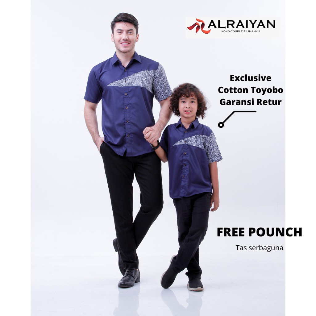  KEMEJA  ANAK  LAKI LAKI  AYAH  COUPLE  WARNA NAVY SPLASH AL 