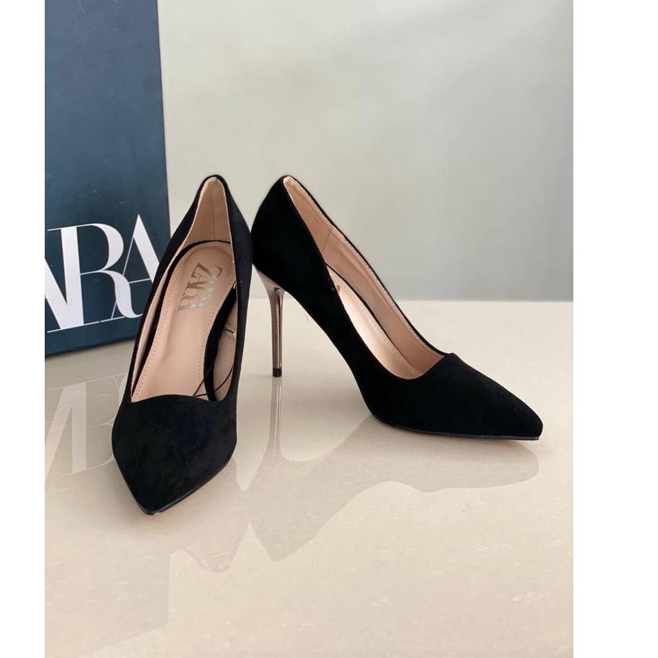 zara black suede heels