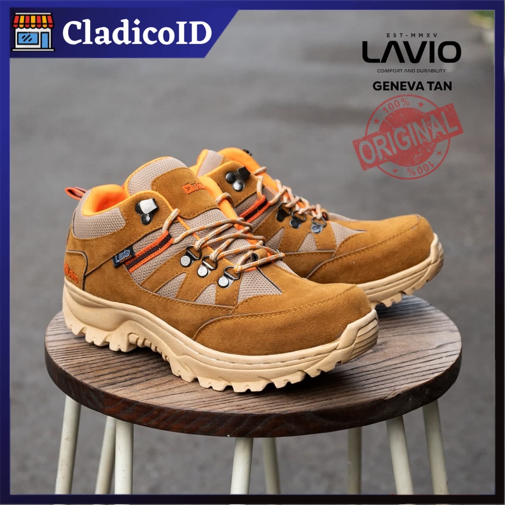 Sepatu Boots Pendek Pria Sefty Ujung Besi Safety Shoes Low Cut Kerja Lapangan Proyek Outdoor Hiking Mendaki Gunung Lavio Geneva