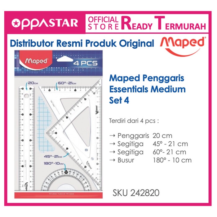 

Mudah Penggaris Set Maped Medium 4 242820 Limited