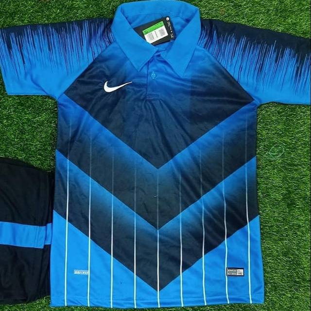SETELAN JERSEY SERAGAM FUTSAL BOLA KERAH V MOTIF PANAH