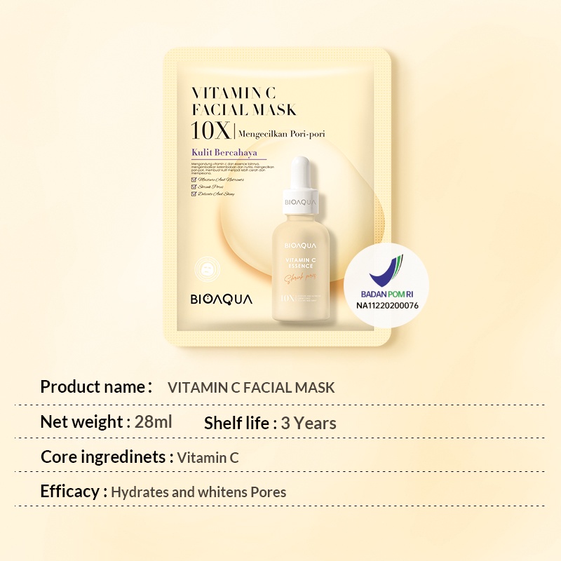 Kanzo - BPOM BIOAQUA Facial Mask 10x The Effect Masker Wajah Whitening / Moisturizing Facial Mask 28ml