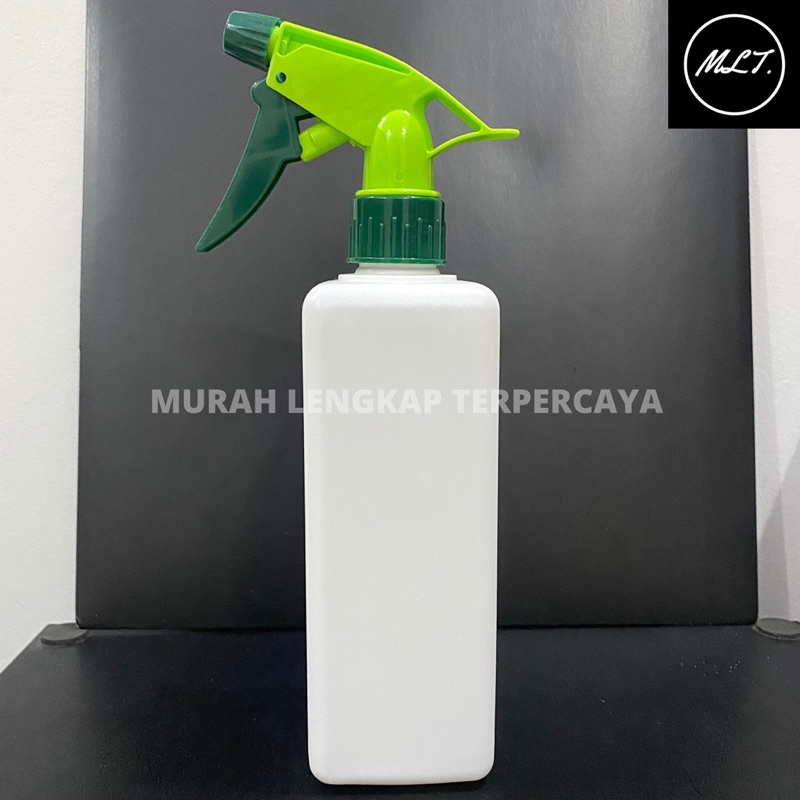 BOTOL SPRAY 500ML TRIGGER BOTOL KOTAK 500ML PUTIH HDPE / BOTOL TRIGER SPRAY 500ML DOFF PUTIH KOTAK HDPE