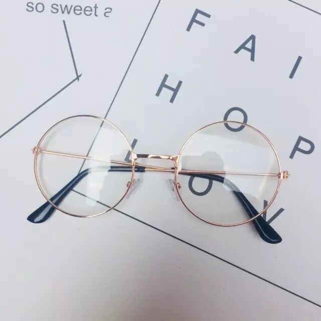 OVERFLOWS.ID Kacamata Bulat Oval Pria Wanita Ala Korea Round Glasses Kacamata Boboho Murah Import