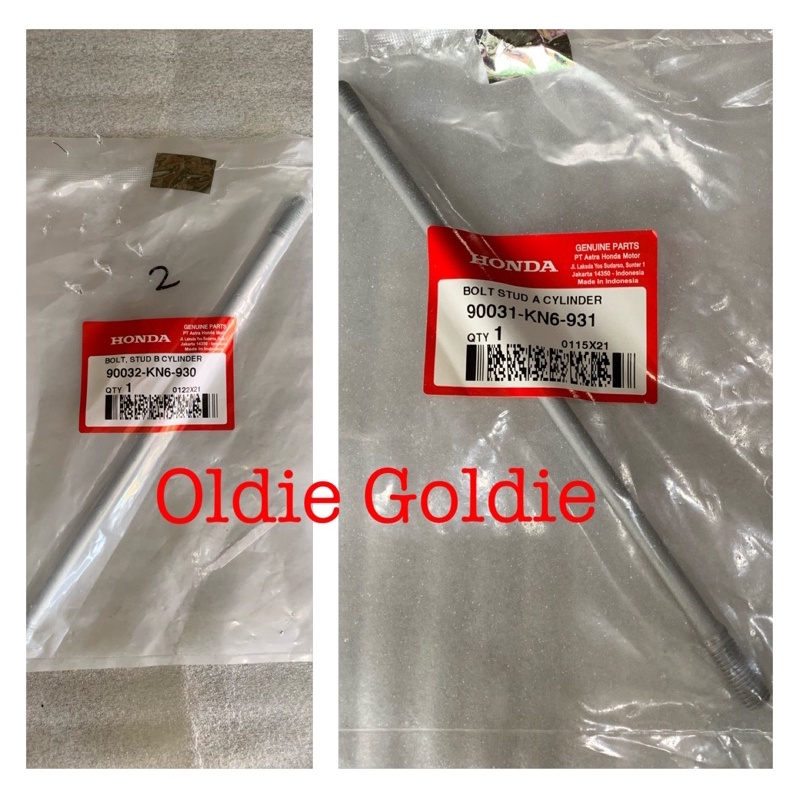 Baut Ancer Blok Sunduk Panjang / Pendek Bolt Stud A / B Cylinder Honda Tiger AHM 90032-KN6-930 90031