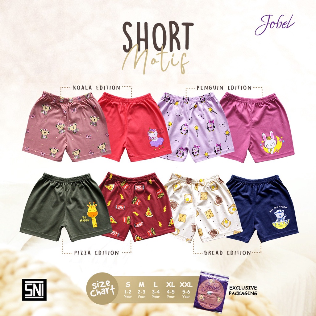 Jobel Short Motif Edition 1pack isi 2pcs