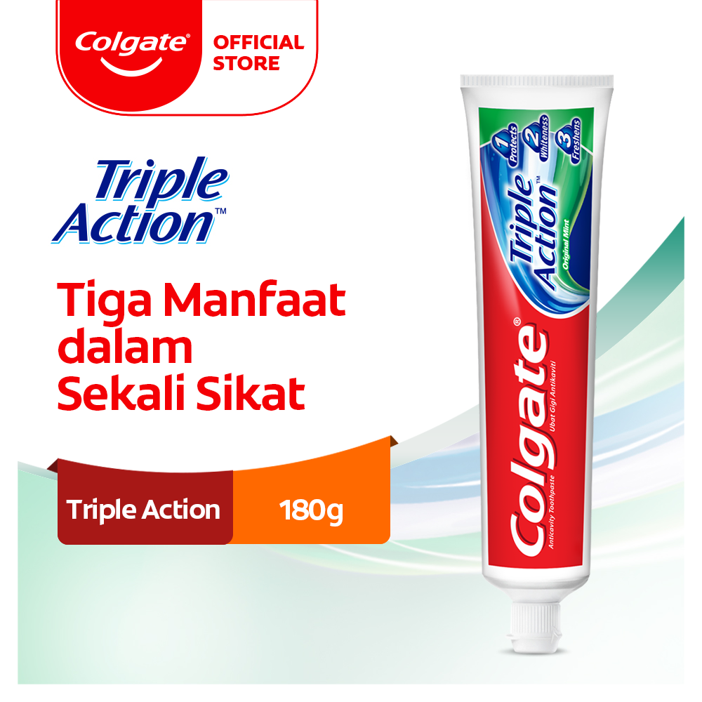 Colgate Triple Action Toothpaste 180g - Pasta Gigi