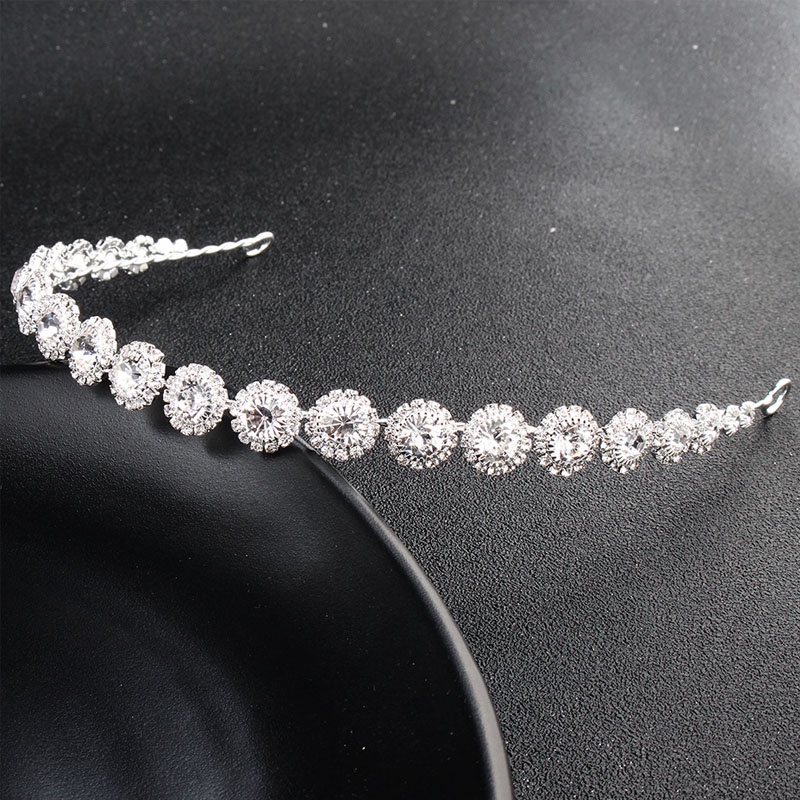 Simple and Versatile Soft Chain Wedding Headdress Geometric Rhinestone Bride Styling Hair Accessory